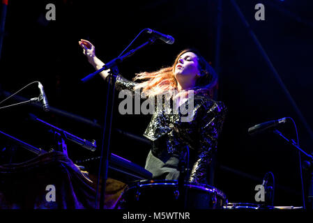 BARCELONA-SEP 22: Anna Meredith (Band) im Konzert an BAM Festival durchführen am 22. September 2017 in Barcelona, Spanien. Stockfoto