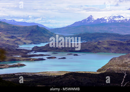 Cordillera Paine; Blick von in der Nähe von Lago Skottsberg; Torres del Paine Nationalpark, Chile Stockfoto