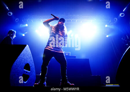 BARCELONA - Feb 23: Suicideboys (Rap Musik Band) im Konzert an Razzmatazz Bühne am 23. Februar in Barcelona, Spanien 2018. Stockfoto