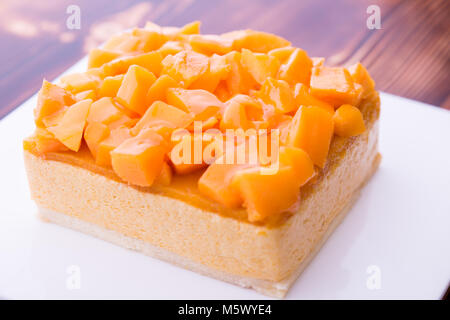 Mango Cream Cheese Cake, Französisch Stockfoto