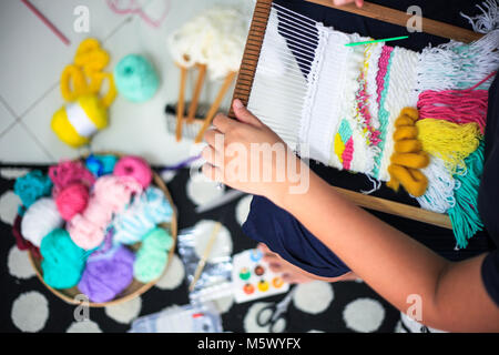 Weben und Garne Stockfoto
