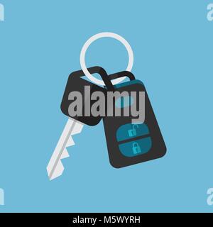 Autoschlüssel und Alarmanlage. Vector Illustration Stock Vektor