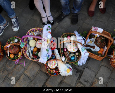 Ostern Korb, Eier, paskha, Urlaub, Orthodoxen, Ostern, Stockfoto