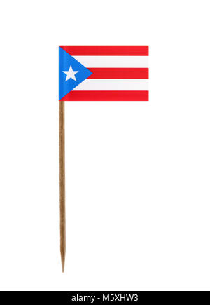 Zahn pick Wit eine kleine Papiertüte Flagge von Puerto Rico Stockfoto