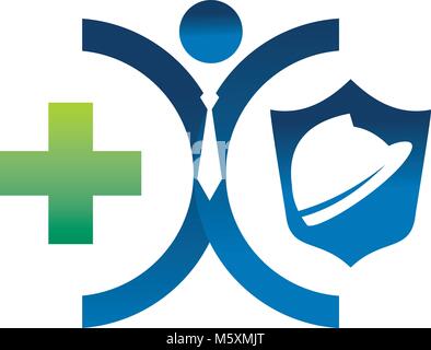 Versicherung Gesundheit Arbeiter Stock Vektor