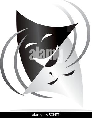 Theater Maske Logo Design Template Vector Stock Vektor