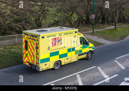 NHS-Notarztwagen vom Krankenwagen der South East Coast in West Sussex, England, Großbritannien. Mercedes Benz Sprinter 519 CDI von 2010. Stockfoto