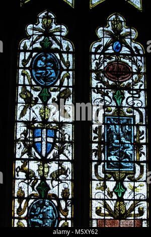 Eine von mehreren Glasfenster Vorderansicht in der Kirche der Hl. Maria Magdalena, Cobham, Gravesend, Kent Stockfoto