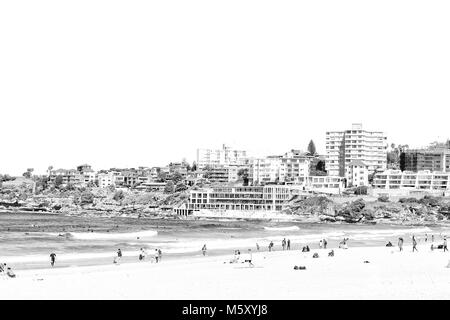 In Australien Menschen in bondie Beach und das Resort in der Nähe von Ocean Stockfoto