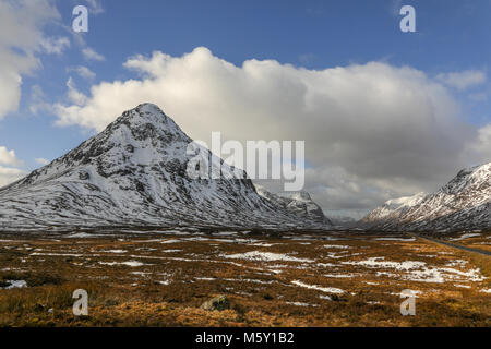 Schottischer winter Szenen im Glencoe Nationalpark, Scottish Highlands, Schottland, Großbritannien. Stockfoto