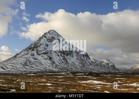 Schottischer winter Szenen im Glencoe Nationalpark, Scottish Highlands, Schottland, Großbritannien. Stockfoto
