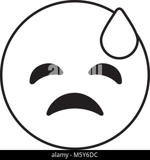 Emoticon cartoon Gesicht depressive Ausdruck reißen Stock Vektor