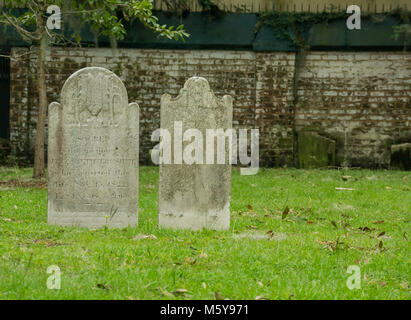 Graveyard-Headstones in Savannah, GA Stockfoto