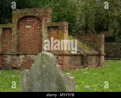 Graveyard-Headstones in Savannah, GA Stockfoto