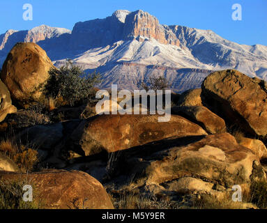 El Capitan und Guadalajara Peak von Hwy 62-80. Stockfoto