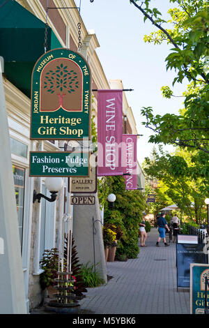 Geschenk Shops und Stores in Jordon Village Shopping area, In der Niagara Peninsula, Ontario, Kanada Stockfoto