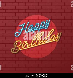Happy birthday Leuchtreklame gruss Vektor Kunst Stock Vektor
