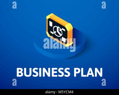 Business Plan isometrische Symbol Farbe Hintergrund isoliert Stock Vektor
