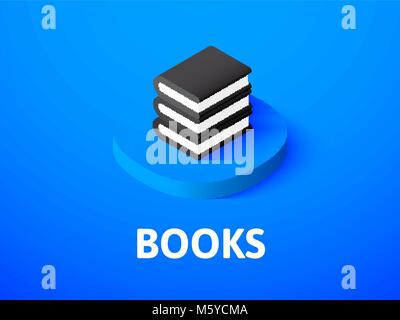 Bücher isometrische Symbol Farbe Hintergrund isoliert Stock Vektor