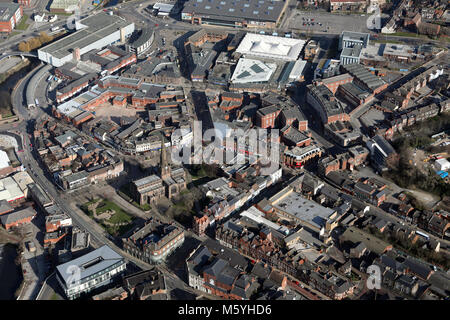 Luftaufnahme von Rotherham Town Centre, South Yorkshire, Großbritannien Stockfoto