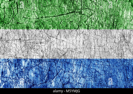 Groll Stein bemalten Sierra Leone Flagge Stockfoto