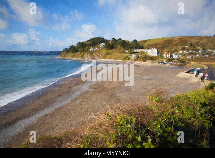 Seaton Cornwall Strand in der Nähe von Looe England UK Abbildung wie Öl Malerei Stockfoto