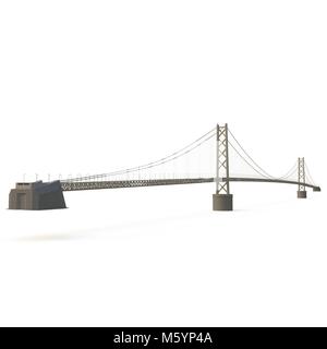 Akashi Kaiky Brücke auf Weiß. 3D-Darstellung Stockfoto