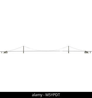 Großer Belt Fester Link Bridge auf Weiß. 3D-Darstellung Stockfoto