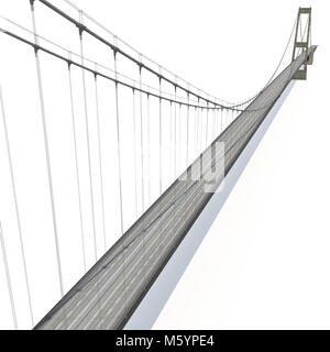 Großer Belt Fester Link Bridge auf Weiß. 3D-Darstellung Stockfoto