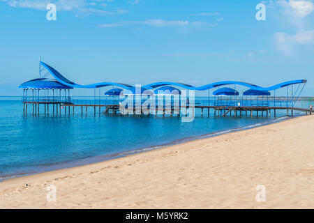 Karven resort Strand, Issyk Kul See, Kirgisistan, Zentralasien Stockfoto