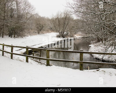 Pennington Flash im Schnee Stockfoto