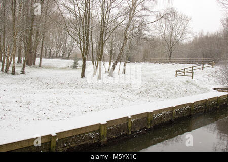 Pennington Flash im Schnee Stockfoto