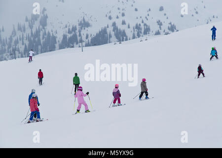 Skischule in Flims Schweiz Stockfoto