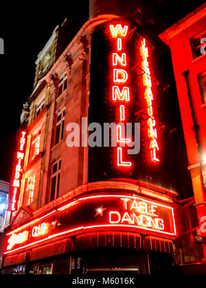 Die Mühle Internationale, Große Mühle Street, Soho, London, W1, UK Stockfoto