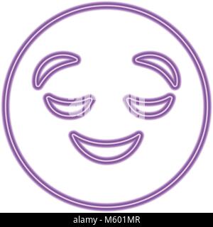 Lila Emoticon cartoon Gesicht grinsend geschlossenen Augen Stock Vektor