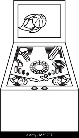 Retro Arcade Bildschirm Pinball spiel Maschine Stock Vektor