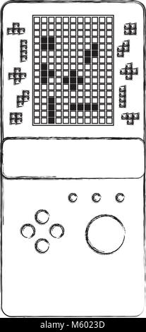 Tragbare Spielekonsole retro Spiel Tetris Stock Vektor