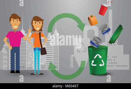 Recycling bins Abbildung Stock Vektor