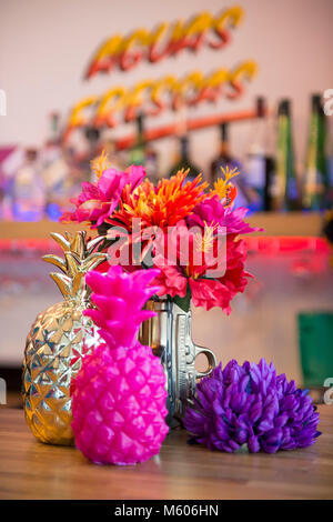 Details von innen eine lebendige und helle, Spaß mexikanische Restaurant in Brighton und Hove. Stockfoto