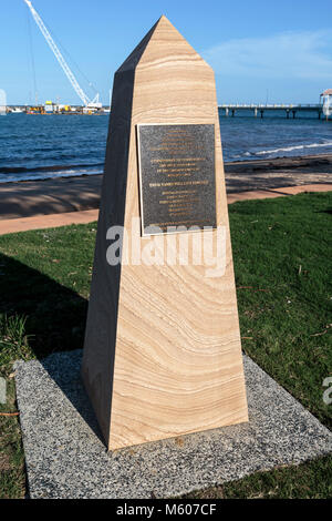 Denkmal für die Soldaten und Soldatinnen der WW1 in Anzac Platz, Redcliffe, Australien Stockfoto