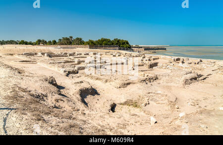 Antike Ruinen in Bahrain Fort. Weltkulturerbe der UNESCO Stockfoto