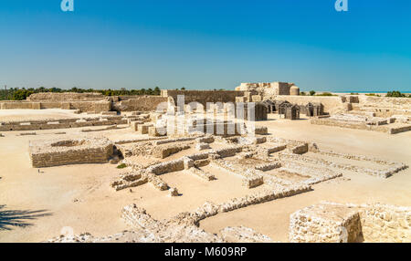 Antike Ruinen in Bahrain Fort. Weltkulturerbe der UNESCO Stockfoto