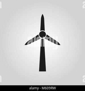 Mühle Symbol. Strom und erneuerbaren, Generator, Ökologie Symbol. Flache Bauform. Lager - Vector Illustration Stock Vektor