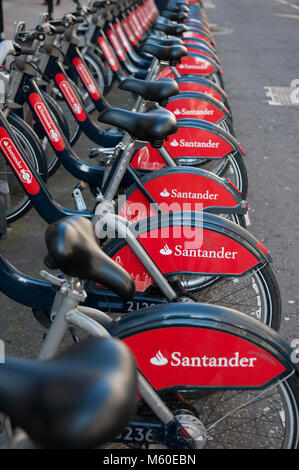 Santander Zyklen, ein Transport for London Regelung Stockfoto