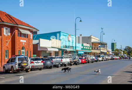 Australien, im Nordwesten von New South Wales, Bourke, Ansicht des Oxley Straße im Business Center von Bourke Stockfoto