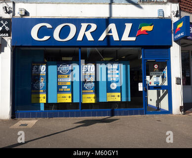 Coral Wettbüro in Wasser Lane, Totton, Hampshire, England, Großbritannien Stockfoto