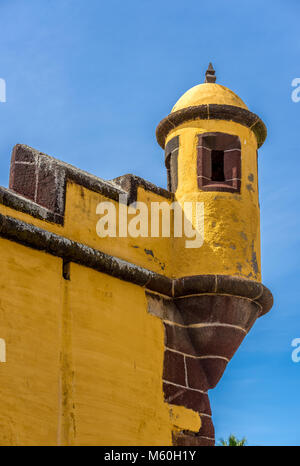 Wachtturm/sentry Post in Sao Tiago fort in Funchal, Madeira Stockfoto