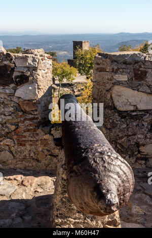 Die maurische Burg in das Bergdorf von Ohrid in der Region Alentejo in Portugal Stockfoto