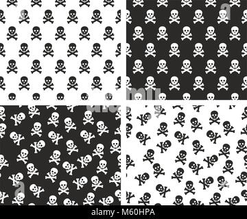 Totenkopf und gekreuzten Knochen nahtlose Muster Stock Vektor