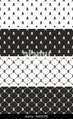Totenkopf und gekreuzten Knochen nahtlose Muster Stock Vektor